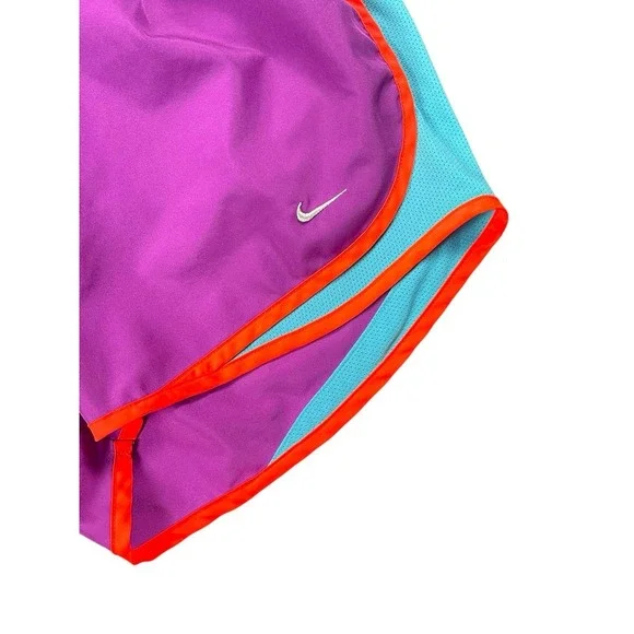 Nike Dri Fit Running Shorts Womens Medium Purple Lined Athletic Workout Colorful - Picture 2 of 8